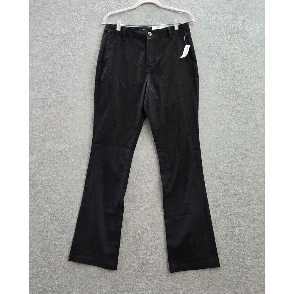Old Navy Women Pants‎ 6 Black Chino Flare High Rise Full Length Pockets NWT